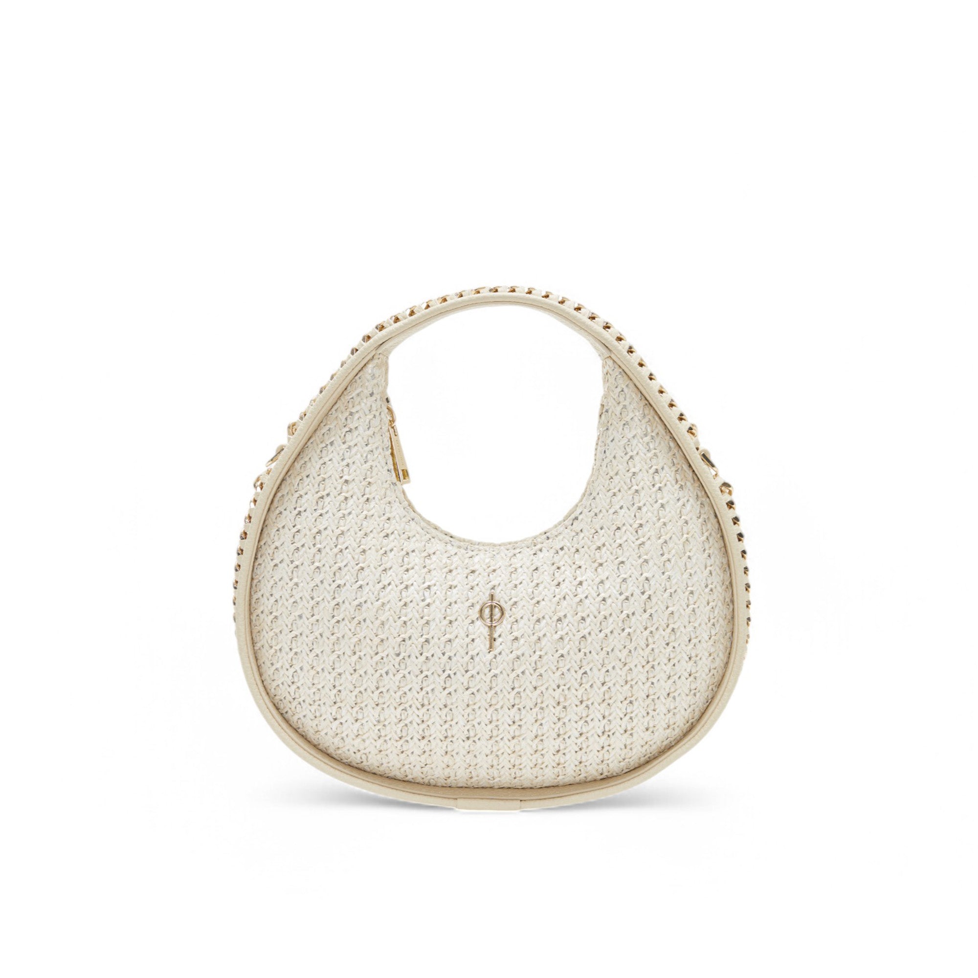 ROUND CHAIN BAG STRAW BEIGE
