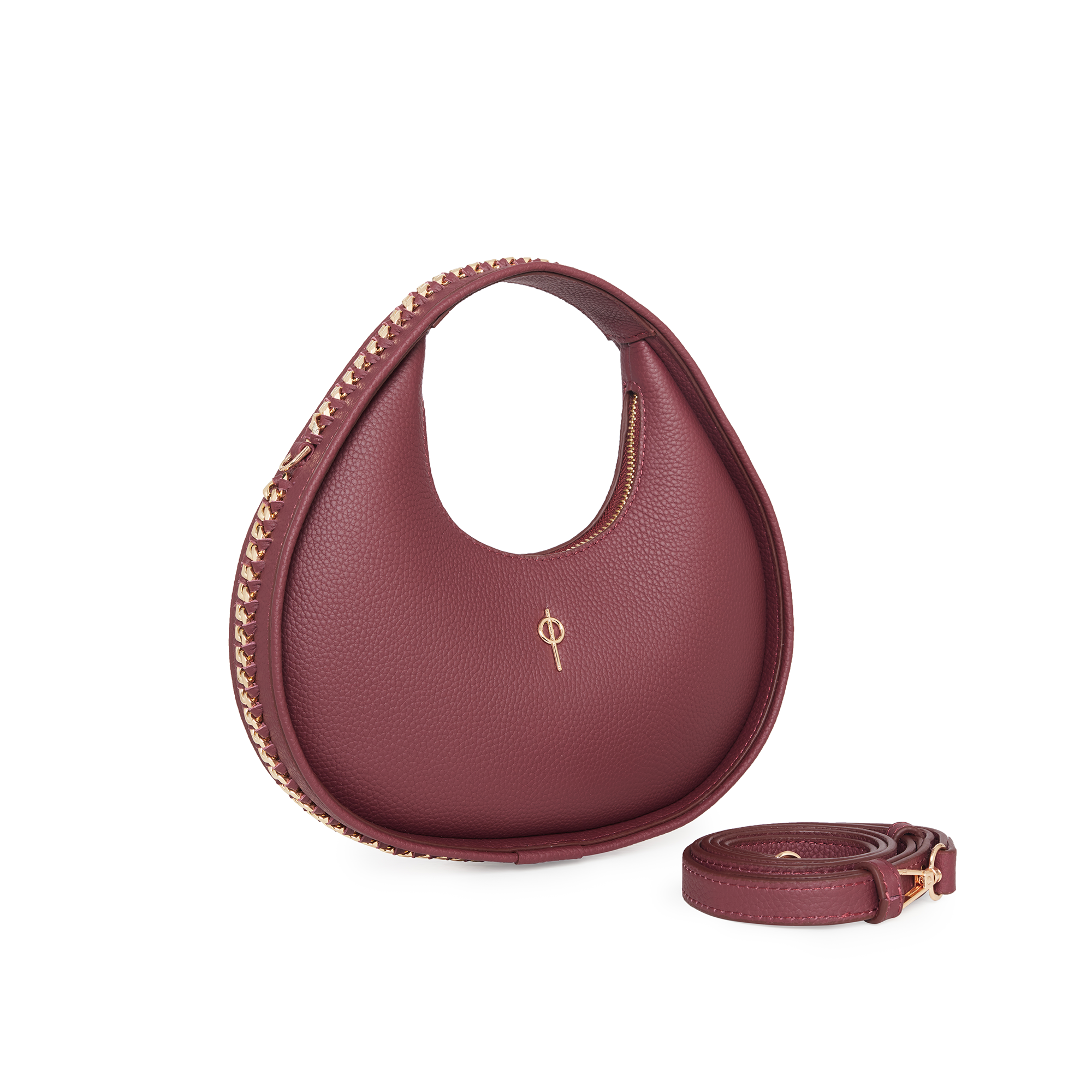 Round Chaın Bag Burgundy