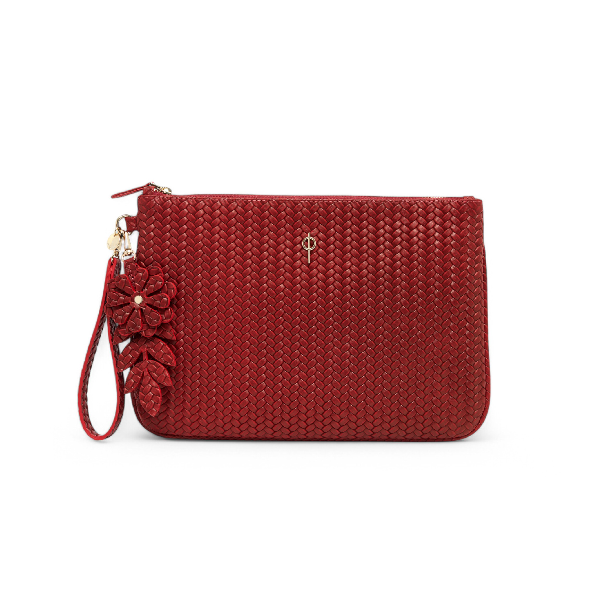 BRAIDED CLUTCH RED
