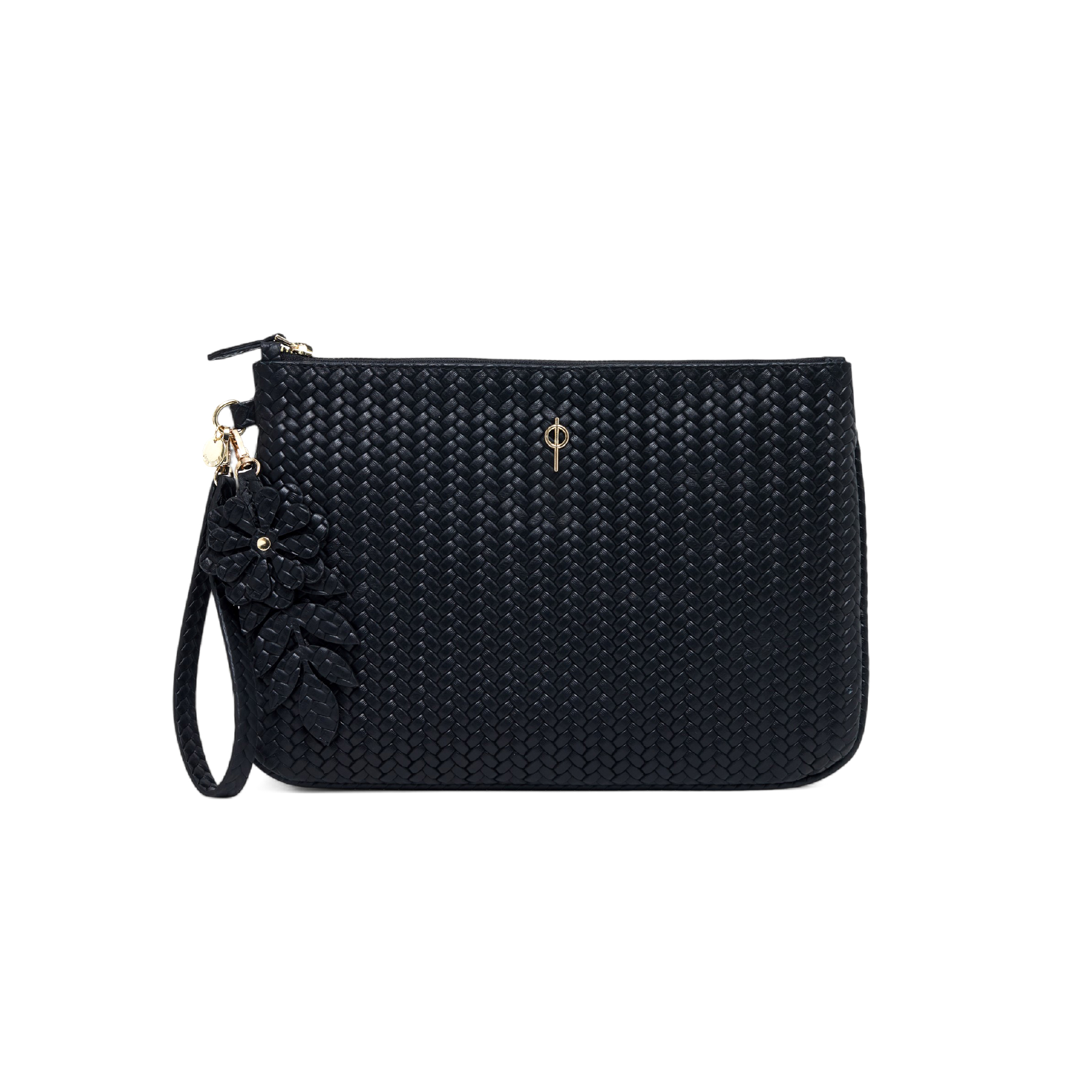 BRAIDED CLUTCH BLACK