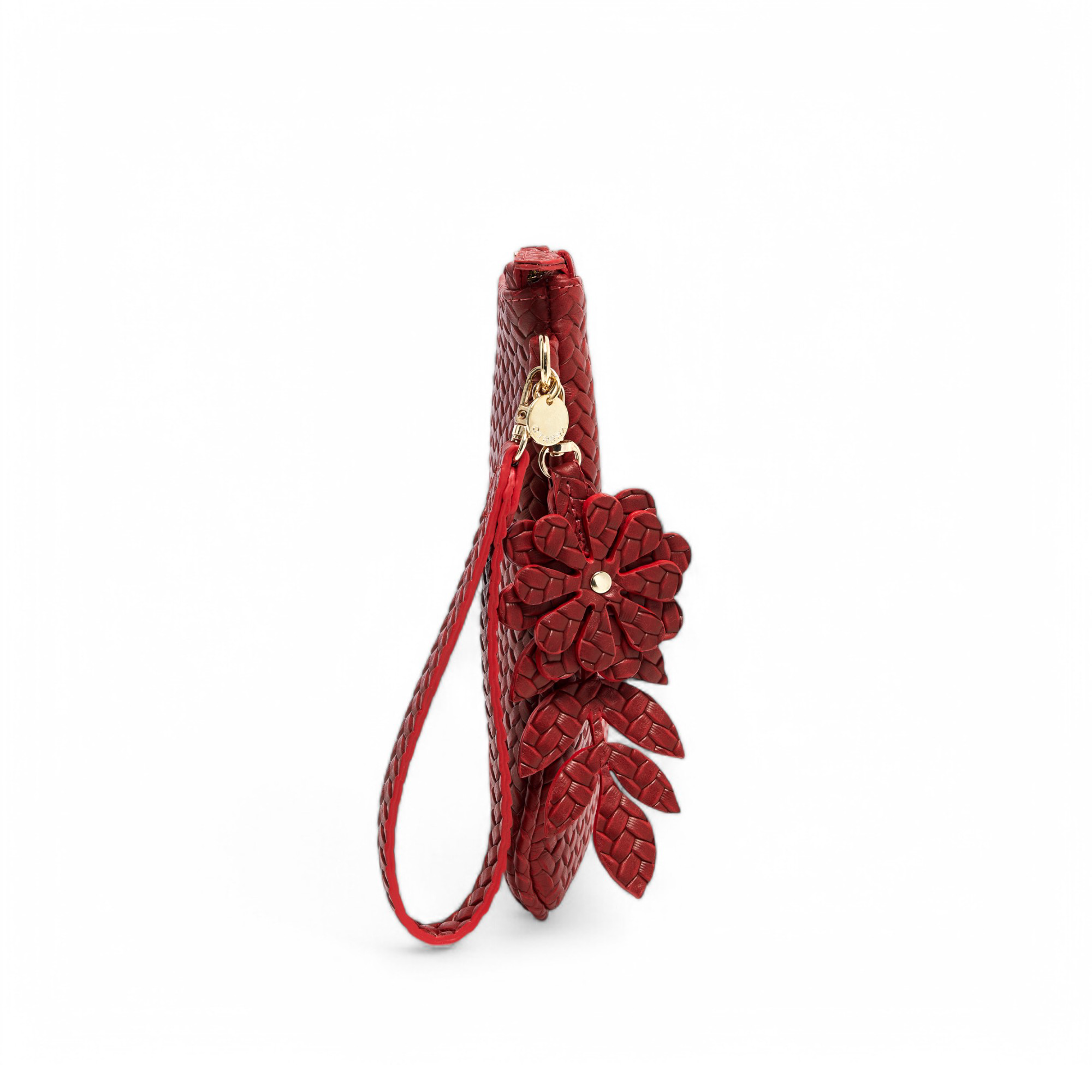BRAIDED CLUTCH RED