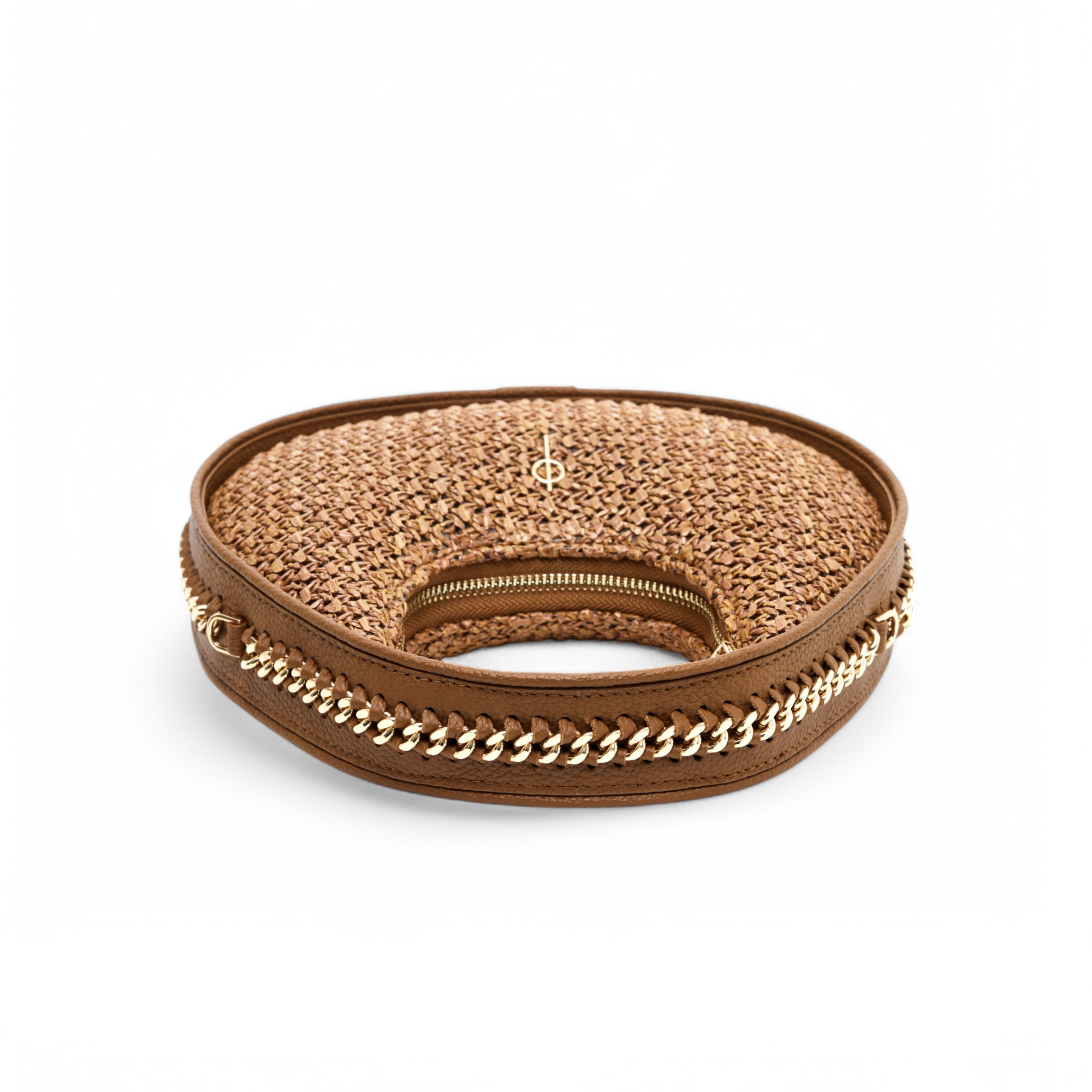 ROUND CHAIN BAG STRAW TAN