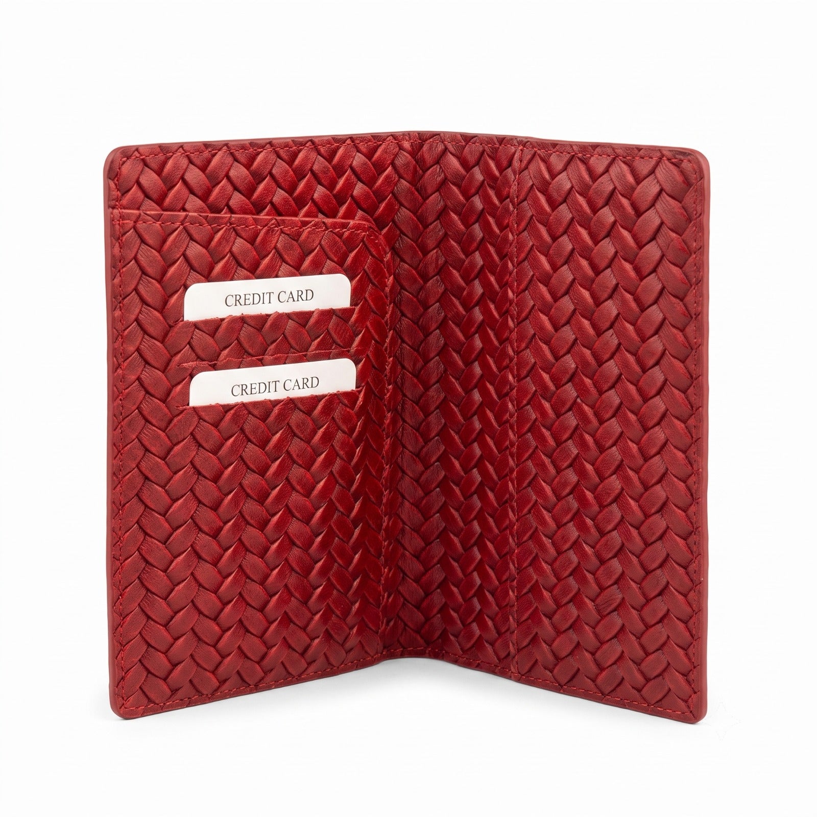 PASSPORT CASE BRAİDED RED