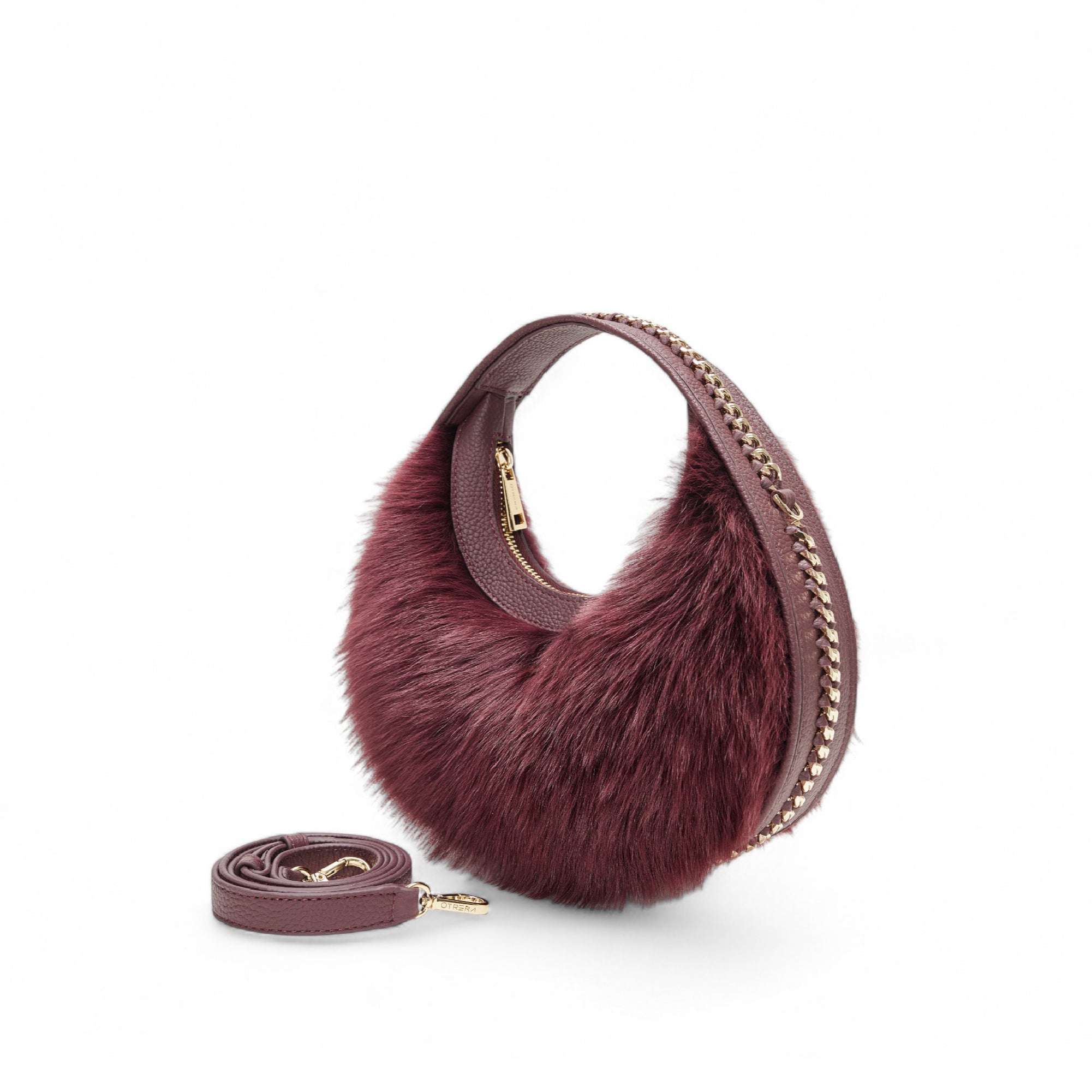 ROUND FLUFFY BURGUNDY